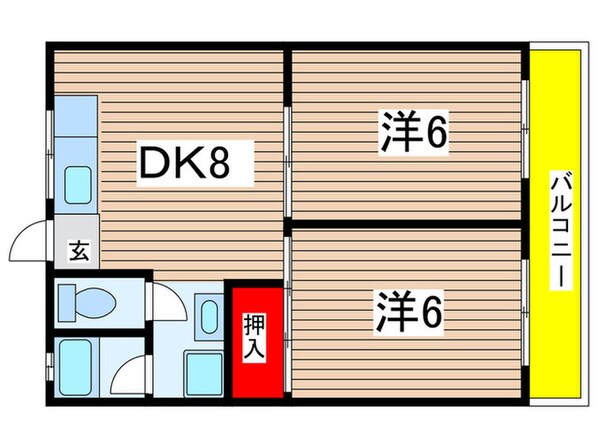 北武庫之荘ハイツの物件間取画像